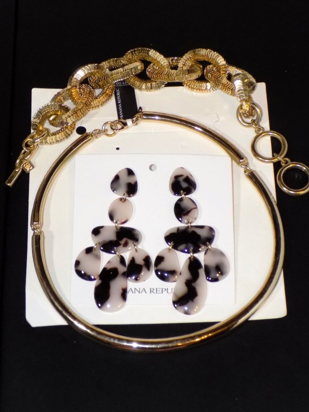 Lot of 3 New Banana Republic Chunky Bracelet Necklace Earrings Bundle